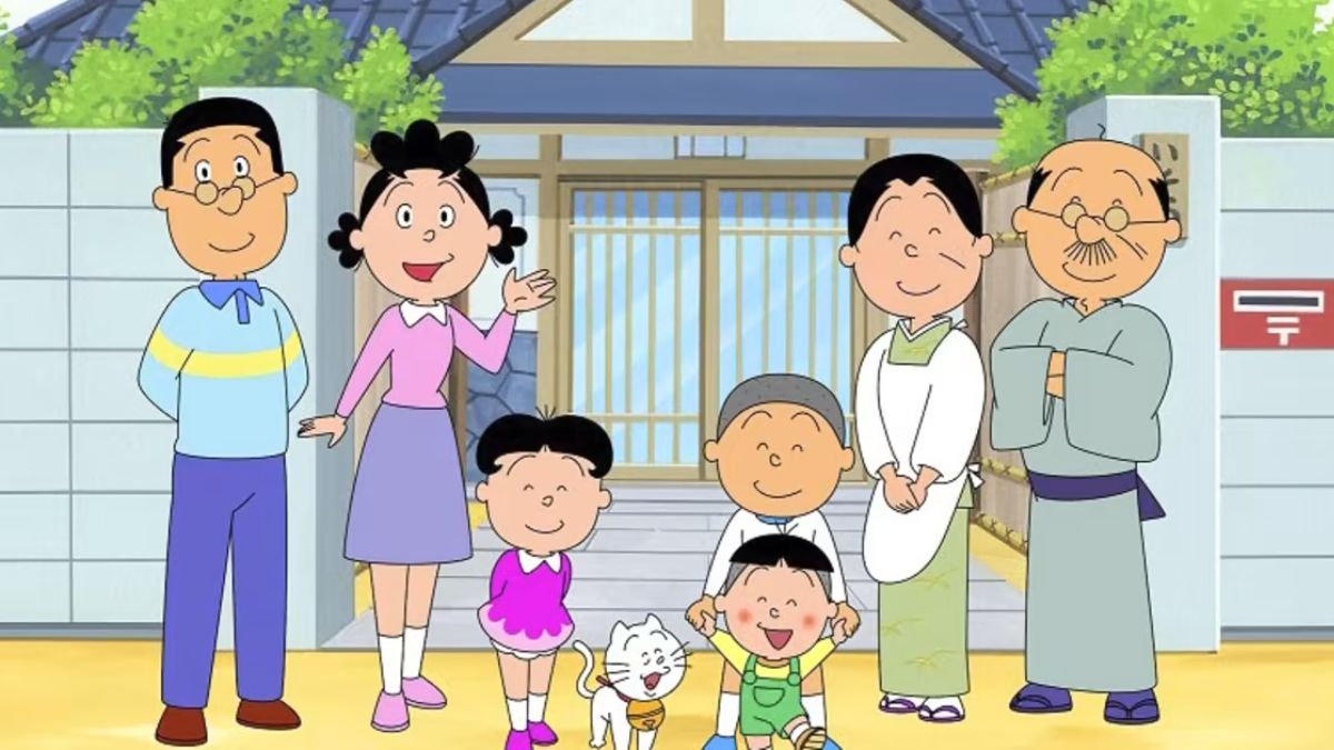 screenshot from the 1969 anime, Sazae-San