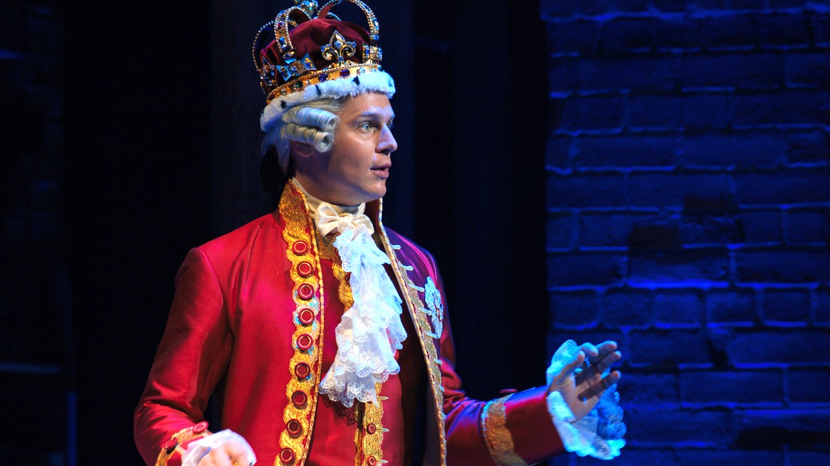 Jonathan Groff as King George III in Hamilton (2020 film)