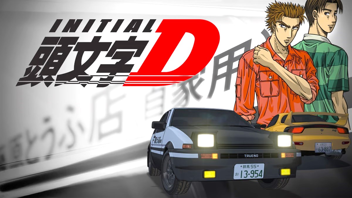 A promotional image for the street racing anime, 'Inital D'