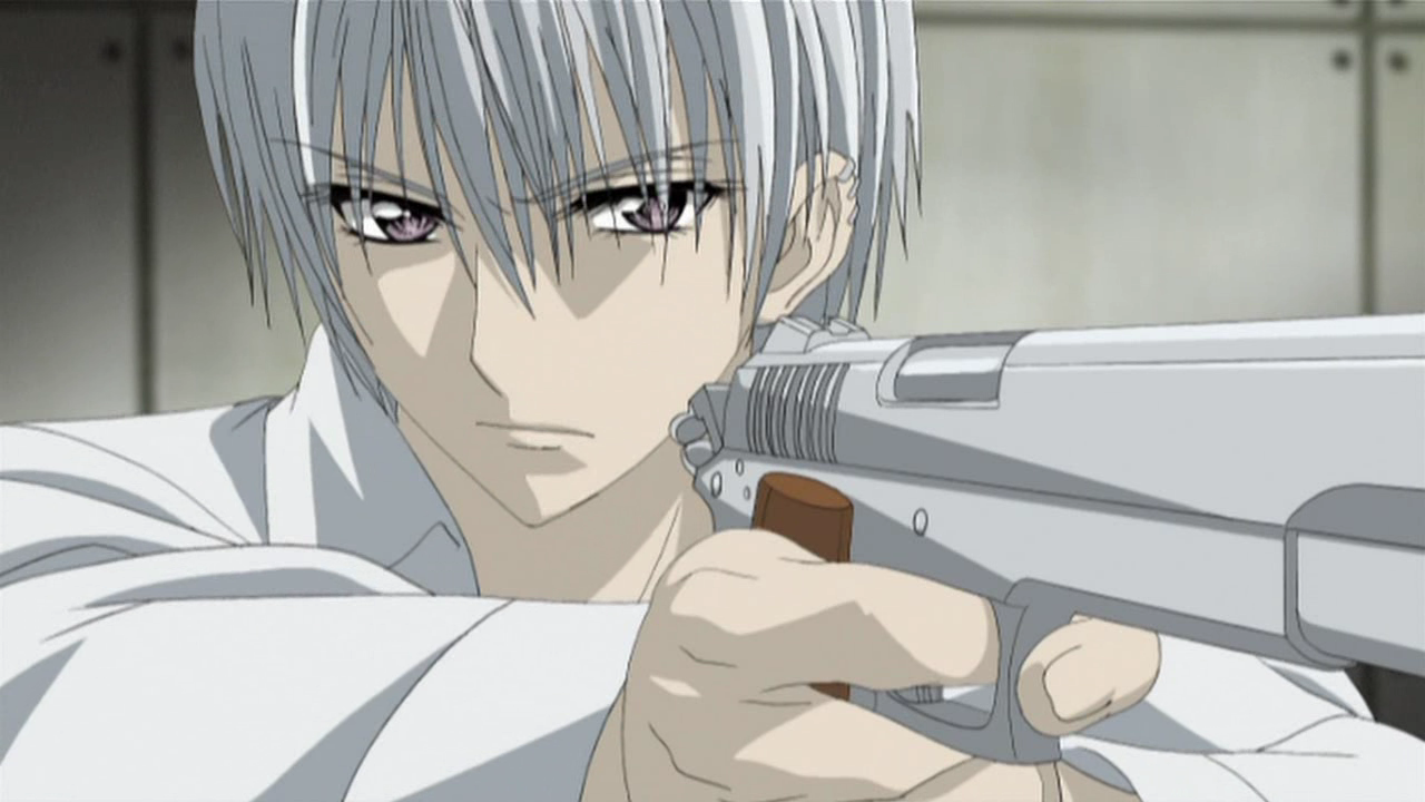 Zero Kiryu holding a gun.