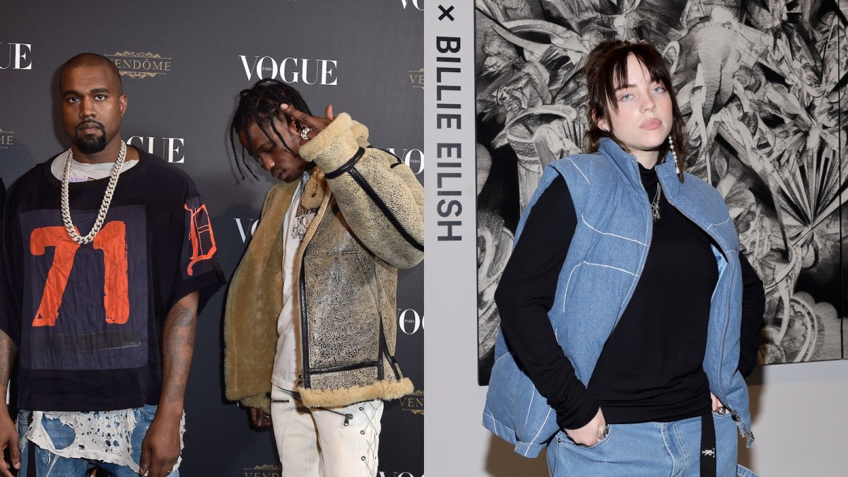 Kanye West, Travis Scott, and Billie Eilish