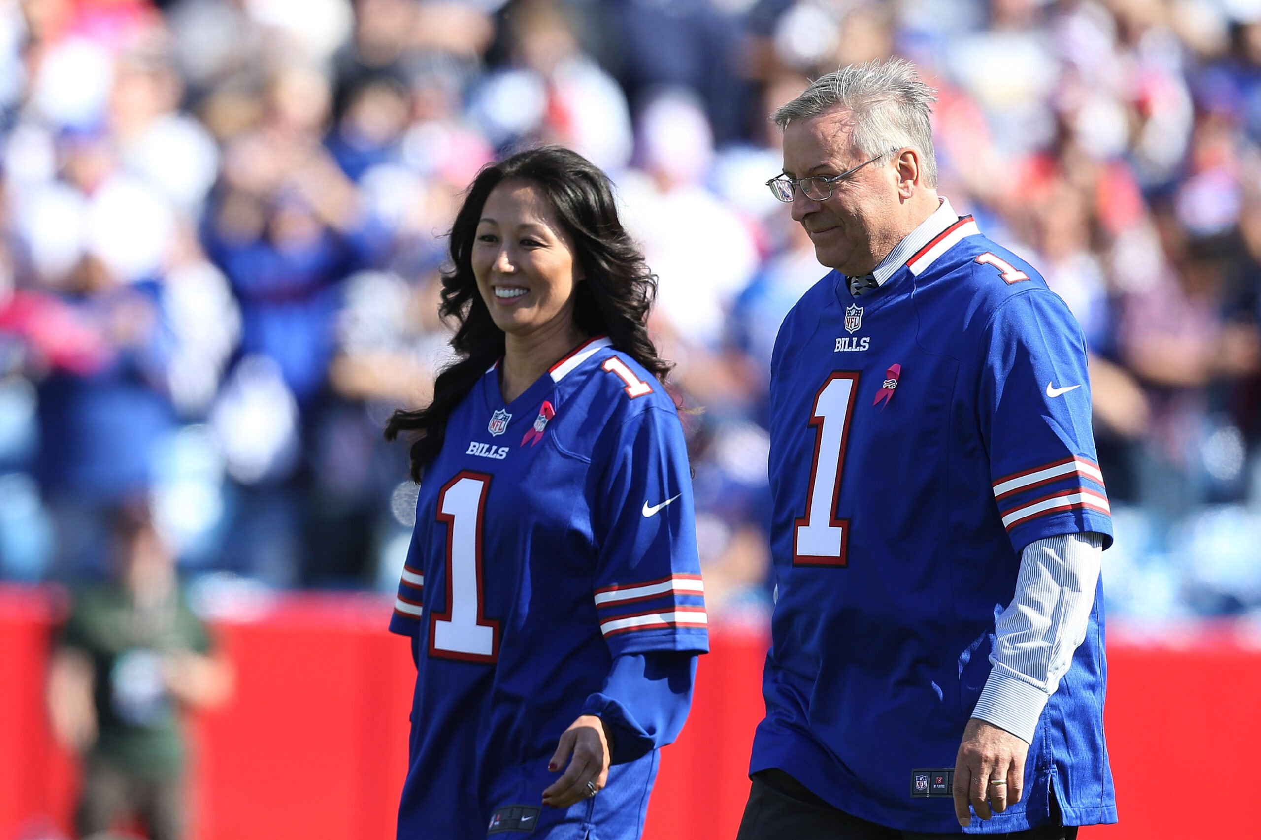 Kim and Terry Pegula, owners of the NFL's Buffalo Bills, and the NHL's Buffalo Sabres.