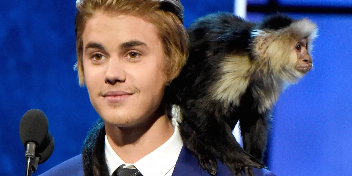 Justin Bieber and his Capuchin Monkey