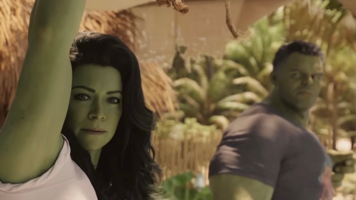 A still of Tatiana Maslany from ‘She-Hulk, Attorney at Law”