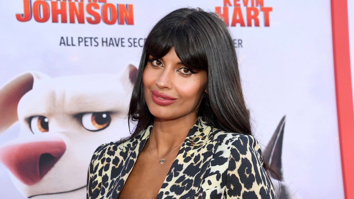 Jameela Jamil attends a special screening of Warner Bros. "DC League of Super Pets" at AMC The Grove 14 on July 13, 2022 in Los Angeles, California.