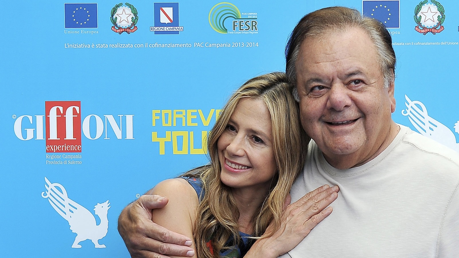 GIFFONI VALLE PIANA, ITALY - JULY 20: Mira and Paul Sorvino attends 2013 Giffoni Film Festival photocall on July 20, 2013 in Giffoni Valle Piana, Italy.