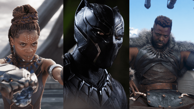 Shuri, T'Challa, and M'Baku from 'Black Panther'