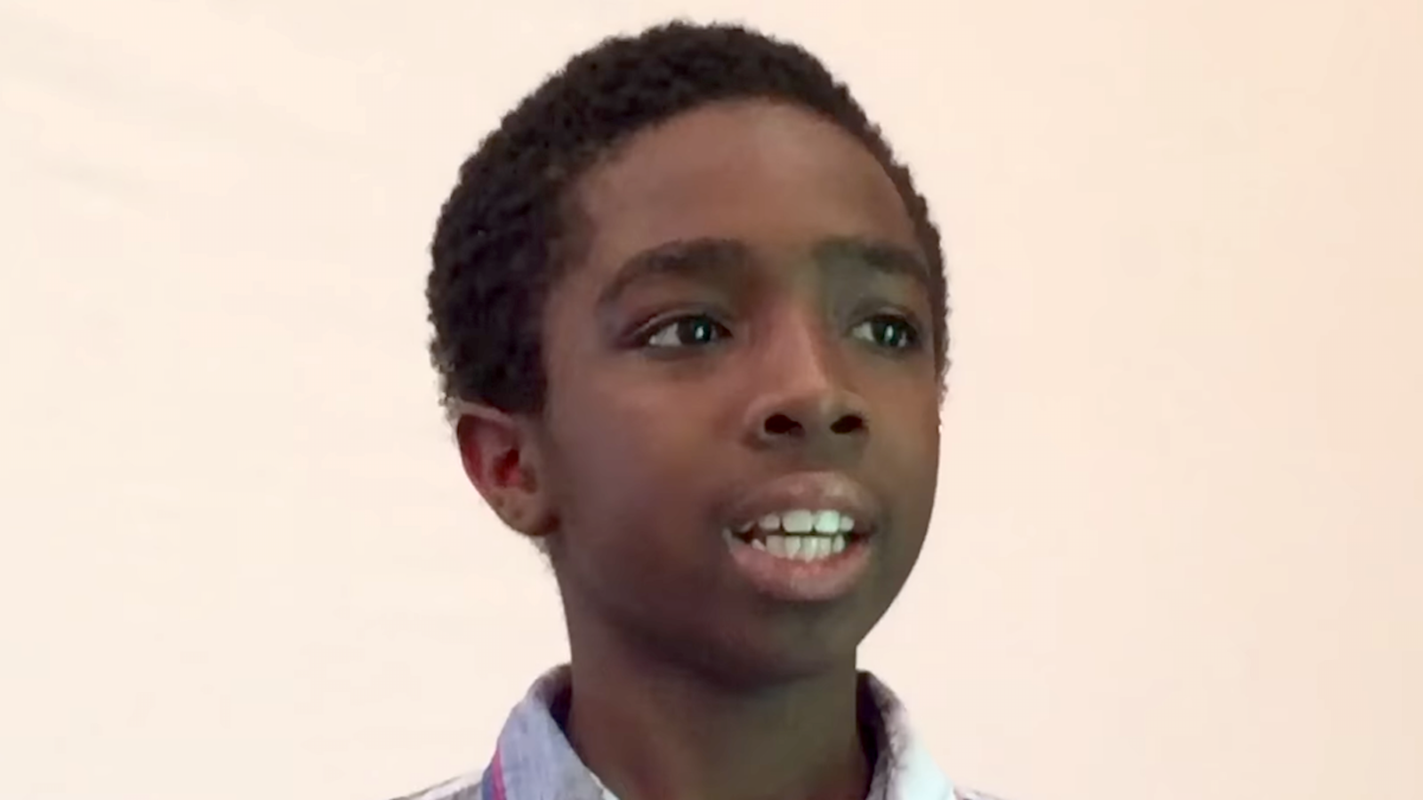 Young Caleb McLaughlin auditioning for 'Stranger Things'