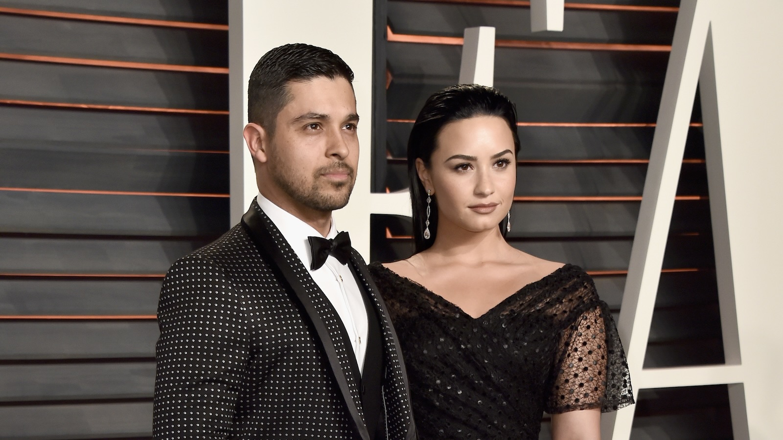 Demi Lovato and Wilmer Valderrama attend the 2016 Vanity Fair Oscar Party Hosted By Graydon Carter at the Wallis Annenberg Center for the Performing Arts on February 28, 2016 in Beverly Hills, California.