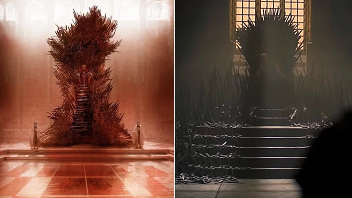 Iron Thrones from House of the Dragon and Game of Thrones