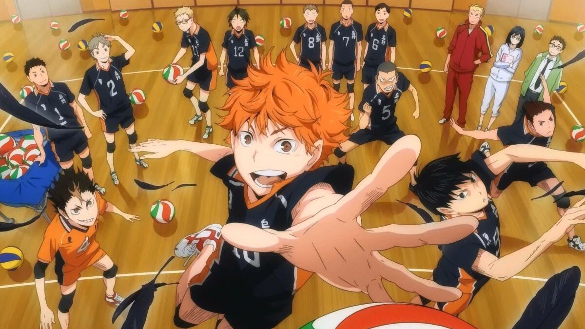 Karasuno team in the Haikyuu!! anime.