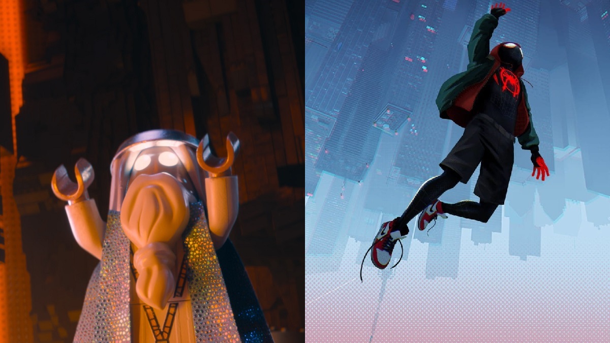 the lego movie spider-man into the spider-verse