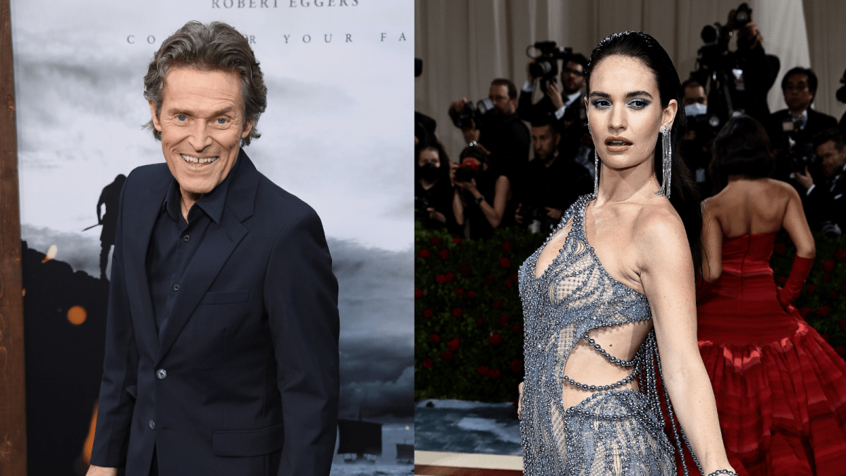 willem dafoe lily james movie drama italy