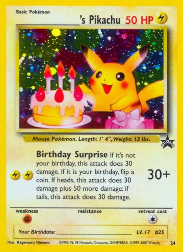 Pikachu Pokemon card