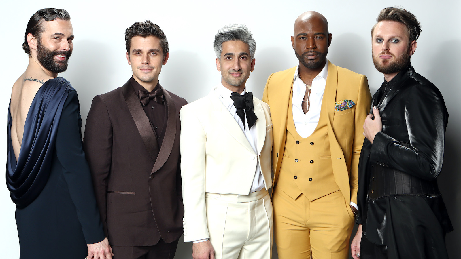 From left to right, Jonathan Van Ness, Antoni Porowski, Tan France, Karamo Brown and Bobby Berk