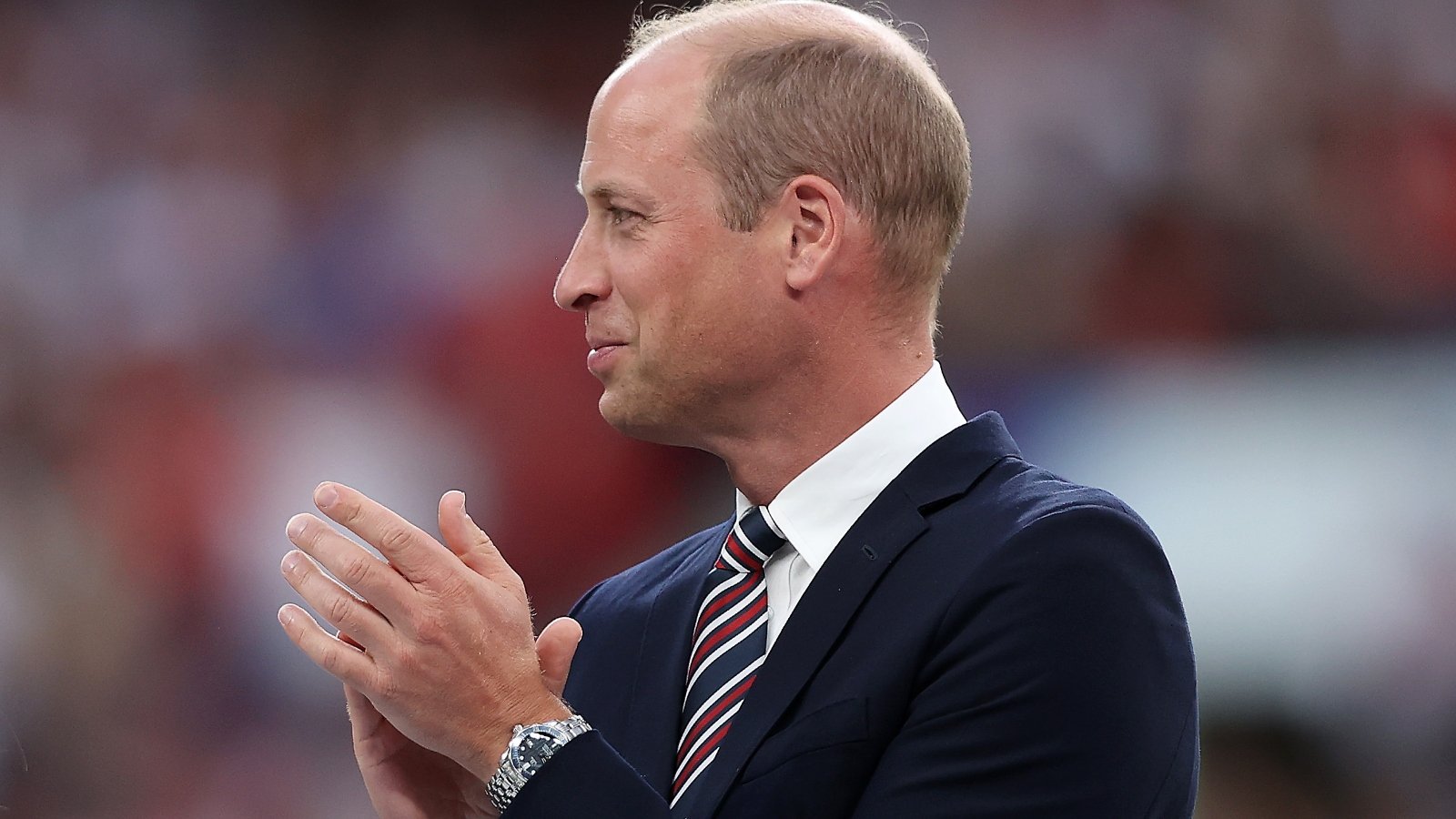 Prince William clapping at the England v Germany: Final - UEFA Women's EURO 2022