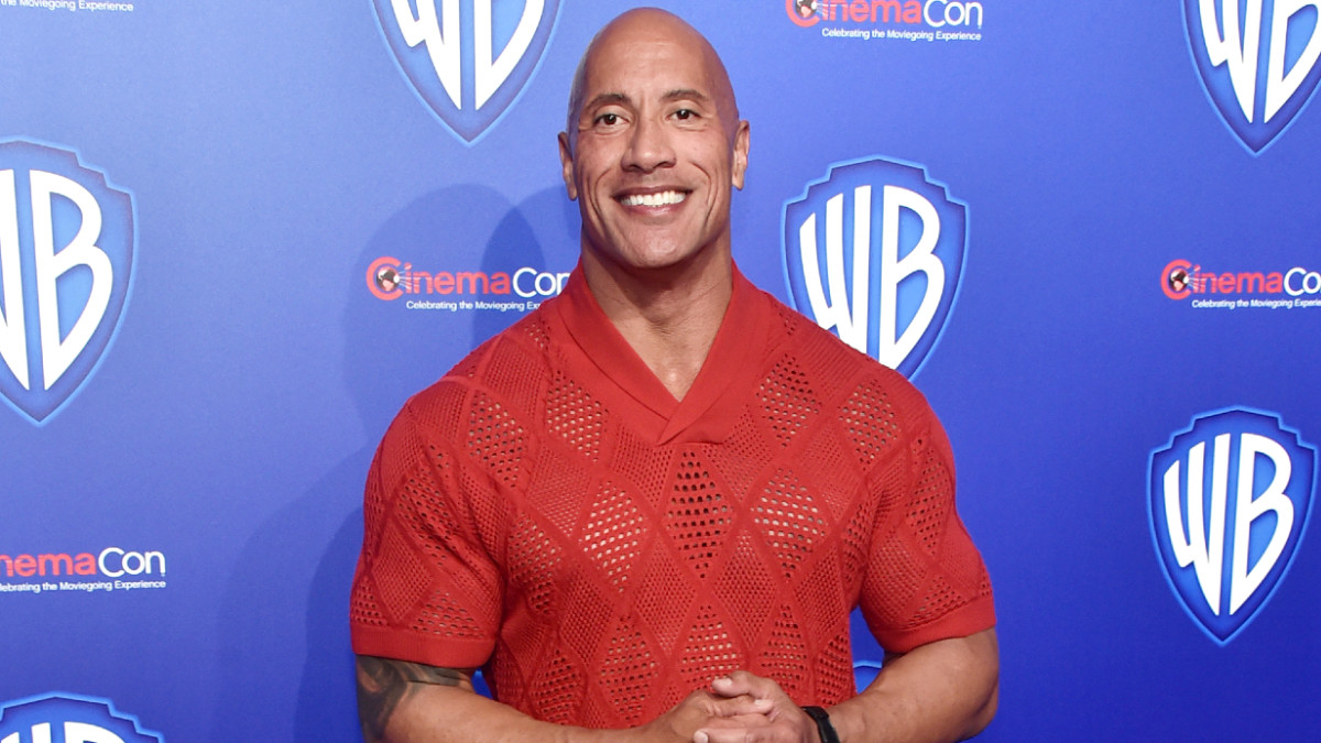 Dwayne Johnson speaks onstage during CinemaCon 2022 - Warner Bros. Pictures “The Big Picture” Presentation at The Colosseum at Caesars Palace during CinemaCon, the official convention of the National Association of Theatre Owners, on April 26, 2022 in Las Vegas, Nevada.