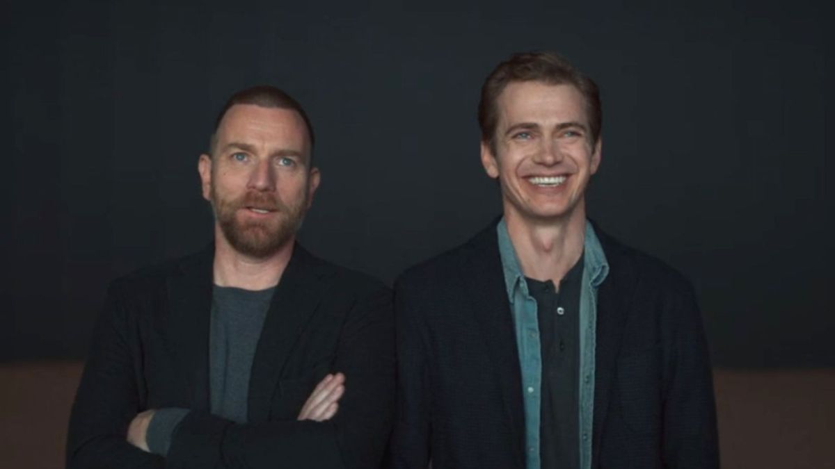 Ewan McGregor and Hayden Christensen reunite on set