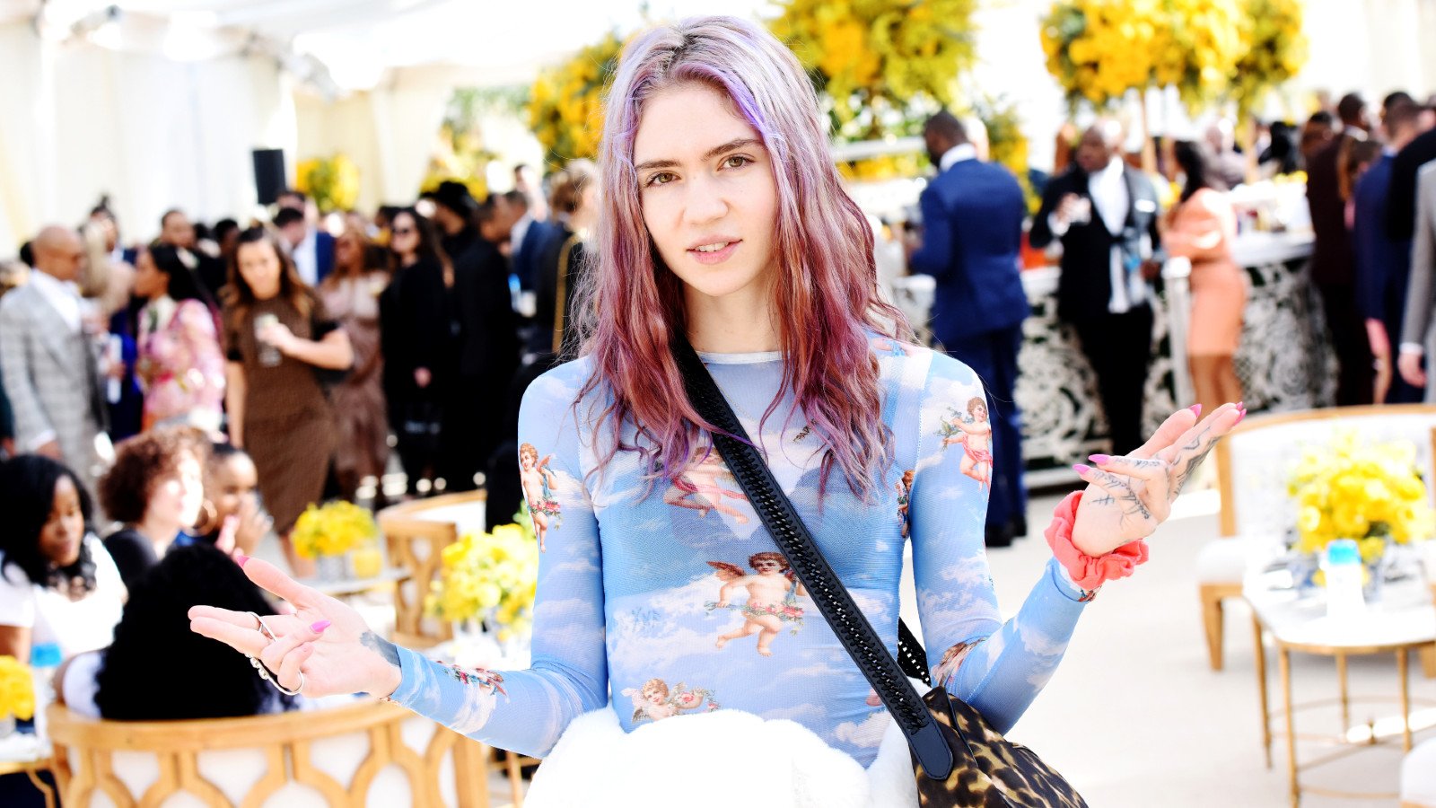 Grimes attends 2019 Roc Nation THE BRUNCH on February 9, 2019 in Los Angeles, California.