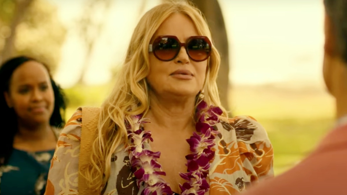 Still image from HBO's 'The White Lotus' featuring Jennifer Coolidge