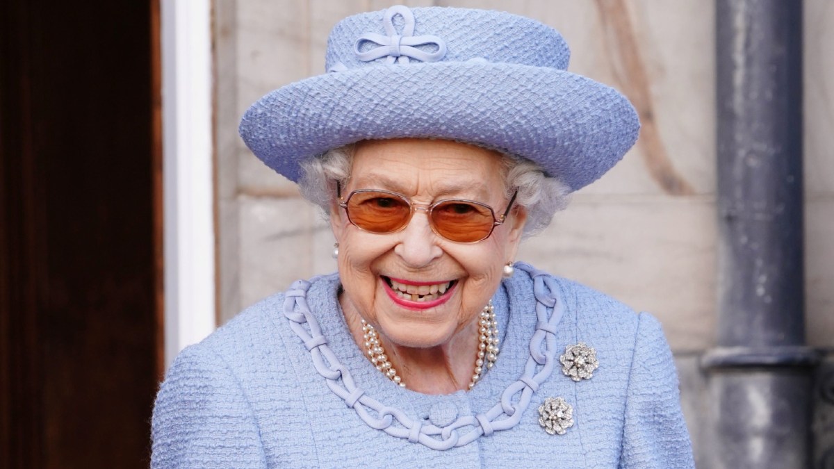 Queen Elizabeth II attending the Queen's Body Guard for Scotland (also known as the Royal Company of Archers) Reddendo Parade in the gardens of the Palace of Holyroodhouse, Edinburgh, Scotland on June 30, 2022.