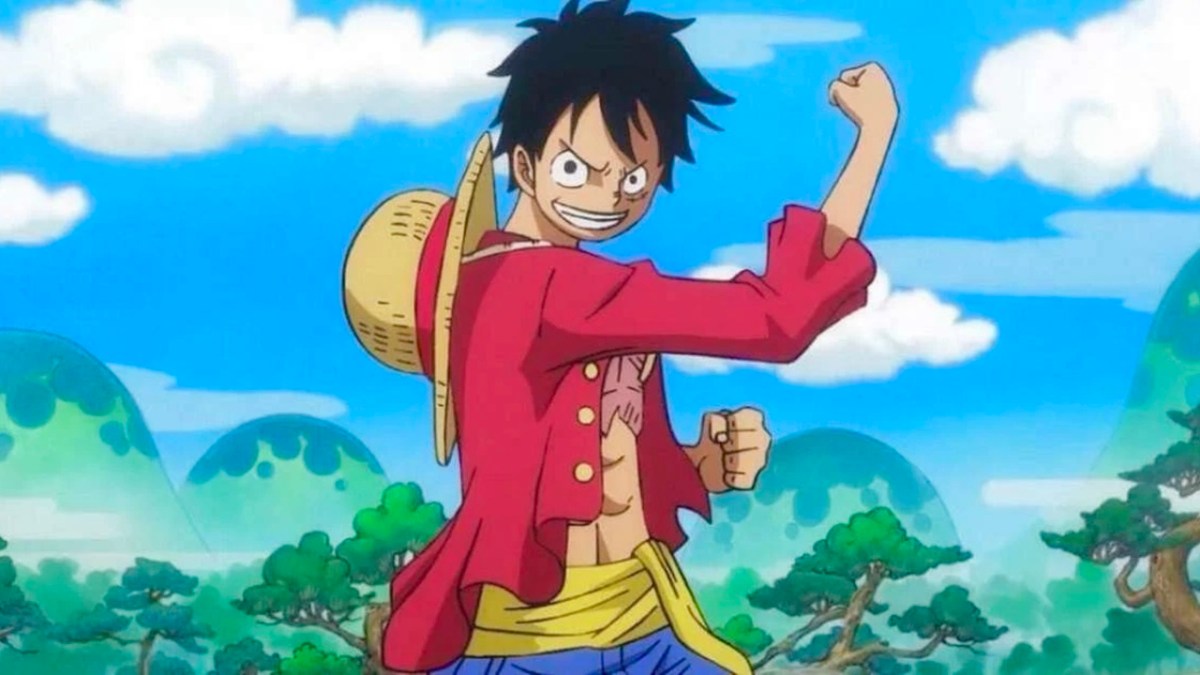 Luffy smiles at the camera