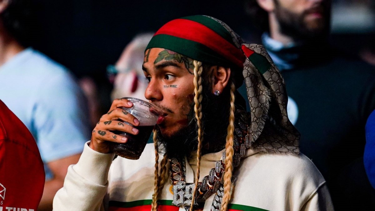 Rapper Tekashi69 during UFC 265 at Toyota Center on July 7, 2021 in Houston, Texas. (Photo by Alex Bierens de Haan/Getty Images )