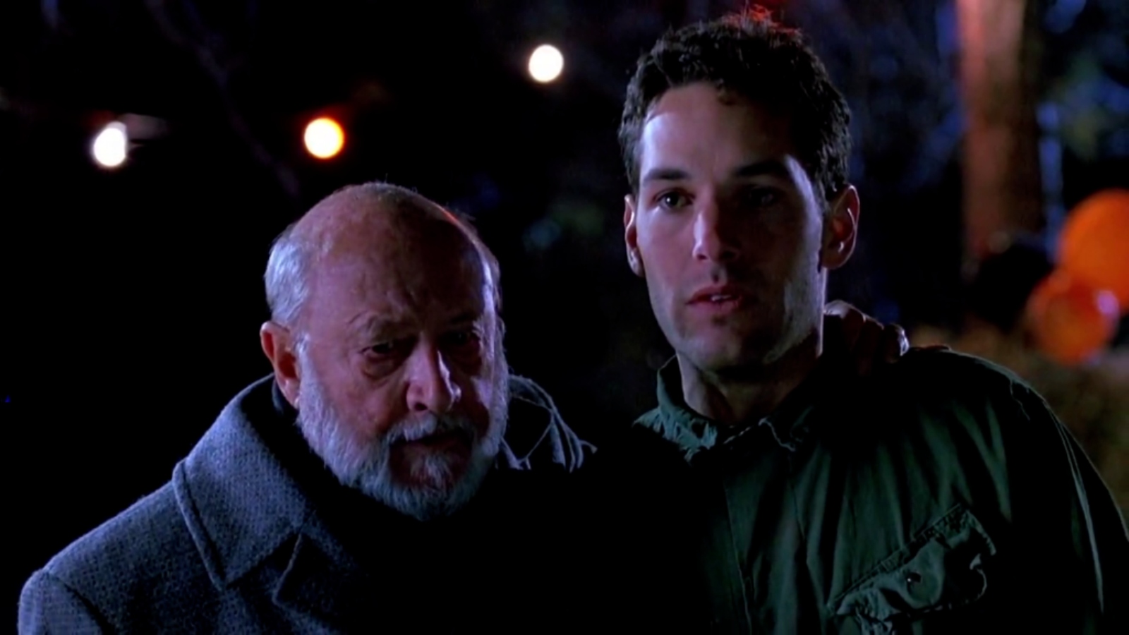 Paul Rudd and Donald Pleasence in Halloween 6