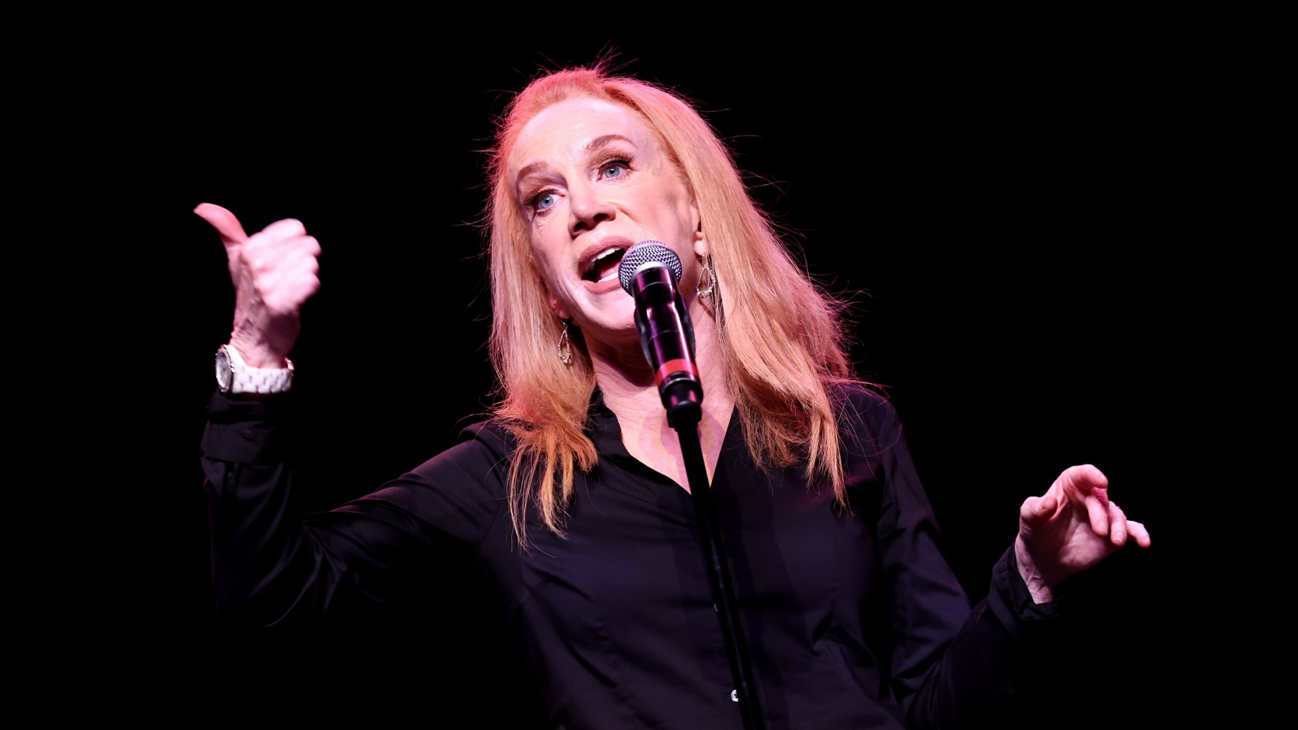 Kathy Griffin performs onstage during FRIENDLY HOUSE LA Comedy Benefit, hosted by Rosie O'Donnell, at The Fonda Theatre on July 16, 2022 in Los Angeles, California. (Photo by Amy Sussman/Getty Images)