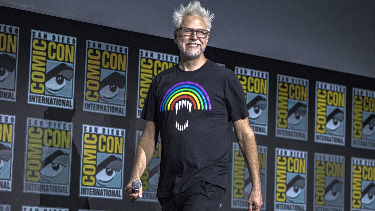 James Gunn speaks onstage at the Marvel Cinematic Universe Mega-Panel during 2022 Comic-Con International Day 3 at San Diego Convention Center