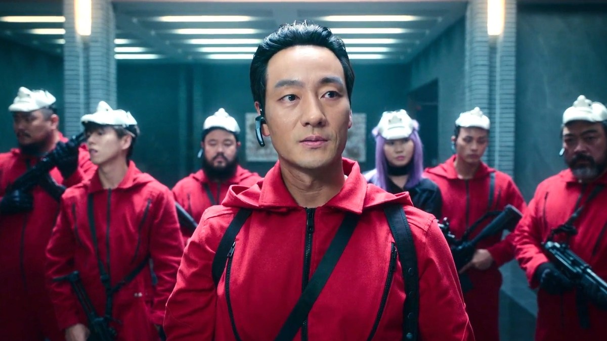 Berlin and the other robbers in Money Heist: Korea