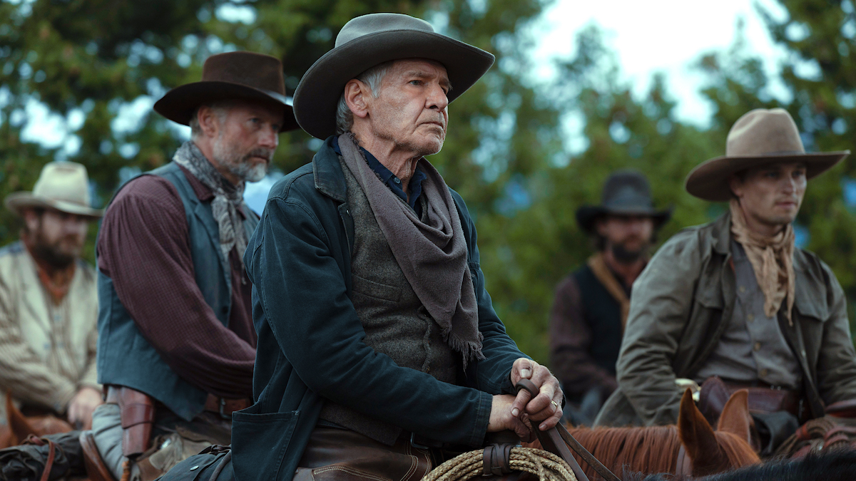 James Badge Dale, Harrison Ford, and Darren Mann as John Dutton I, Jacob Dutton, and Jack Dutton in 'Yellowstone' prequel '1923'