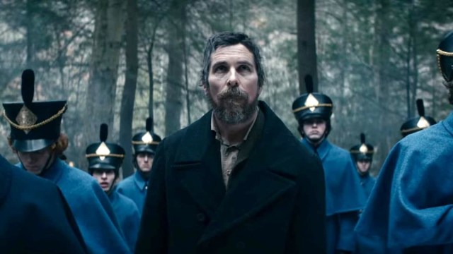 Christian Bale in the Woods in 'The Pale Blue Eye'
