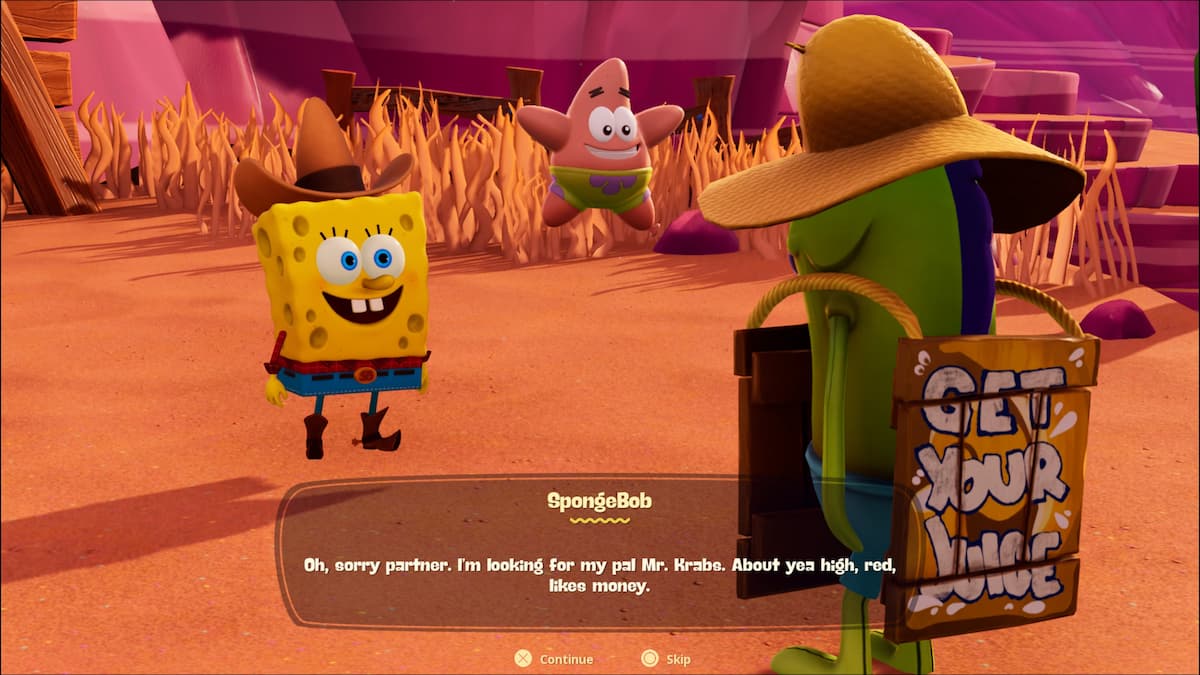 SpongeBob as a Cowboy in 'SpongeBob SquarePants The Cosmic Shake'