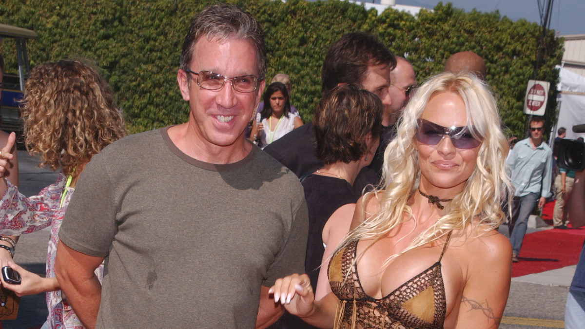 Pamela Anderson and Tim Allen arriving at The Teen Choice Awards 2002.