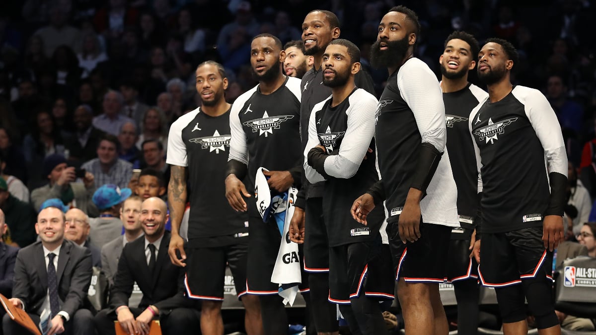 Members of Team LeBron  during the 2019 NBA All-Star game