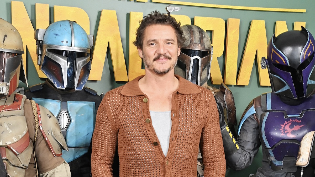 LONDON, ENGLAND - FEBRUARY 21: Pedro Pascal attends a photocall for Disney's "The Mandalorian" Season 3 in Piccadilly Circus on February 22, 2023 in London, England