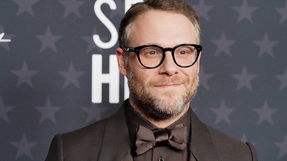 LOS ANGELES, CALIFORNIA - JANUARY 15: Seth Rogen attends as Janelle Monáe accepts the Seventh Annual #SeeHer Award at 2023 Critics' Choice Awards on January 15, 2023 in Los Angeles, California.