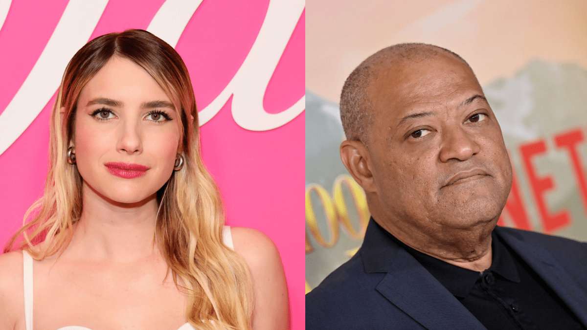 Emma Roberts and Laurence Fishburne