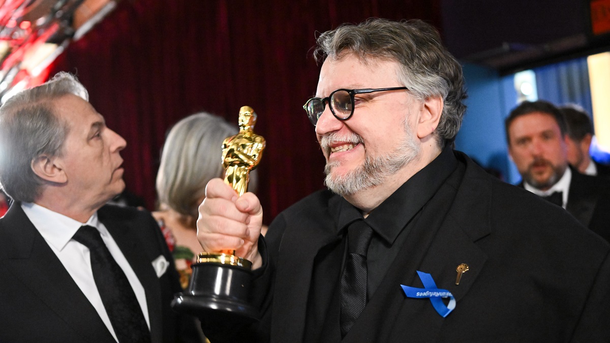 HOLLYWOOD, CALIFORNIA - MARCH 12: In this handout photo provided by A.M.P.A.S., Best Animated Feature winner of "Guillermo del Toro's Pinocchio," Director, Guillermo del Toro is seen backstage during the 95th Annual Academy Awards on March 12, 2023 in Hollywood, California.