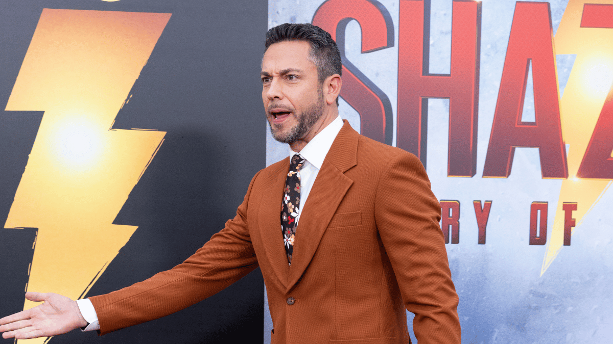 Zachary Levi on the 'Shazam! Fury of the Gods' red carpet