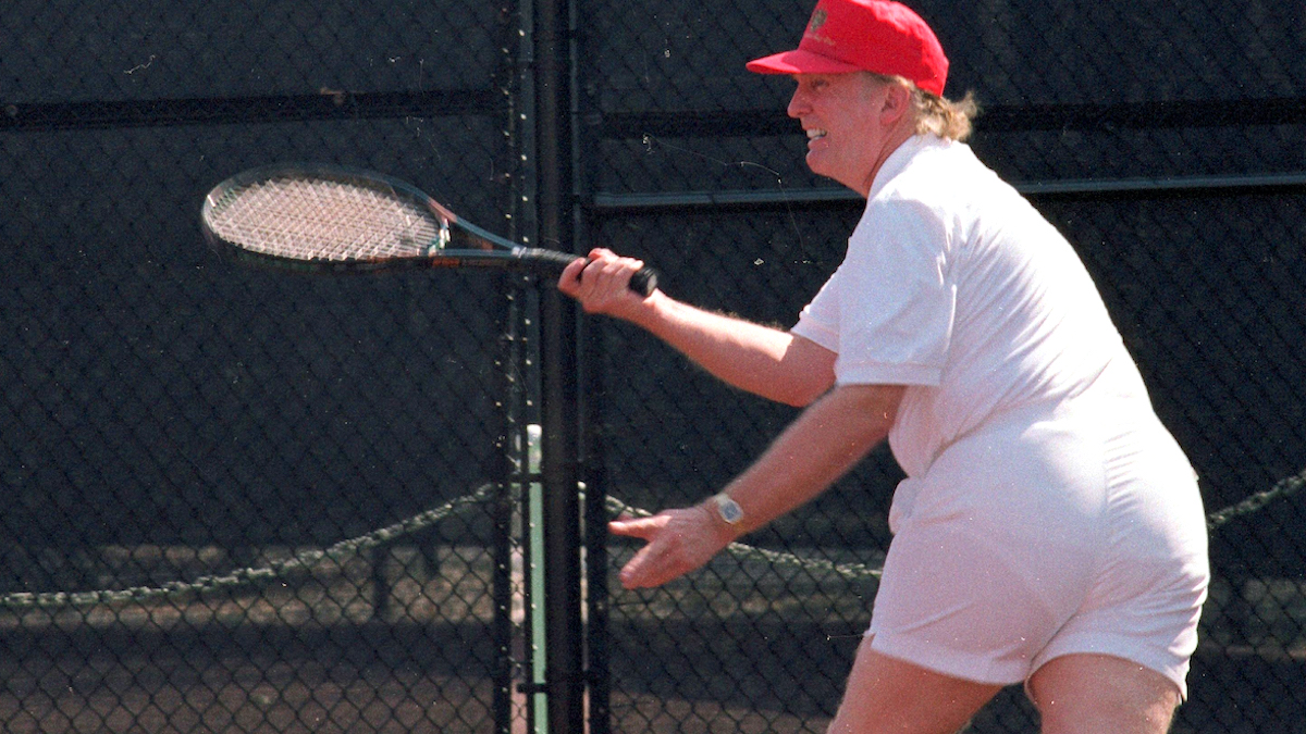 Donald Trump Plays Tennis At Mar-A-Lago