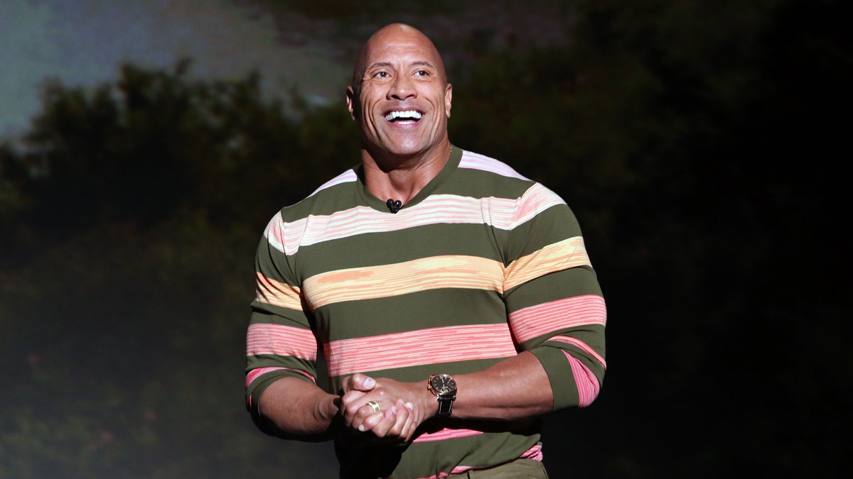 ANAHEIM, CALIFORNIA - AUGUST 24: Dwayne Johnson of 'Jungle Cruise' took part today in the Walt Disney Studios presentation at Disney’s D23 EXPO 2019 in Anaheim, Calif. 'Jungle Cruise' will be released in U.S. theaters on July 24, 2020.