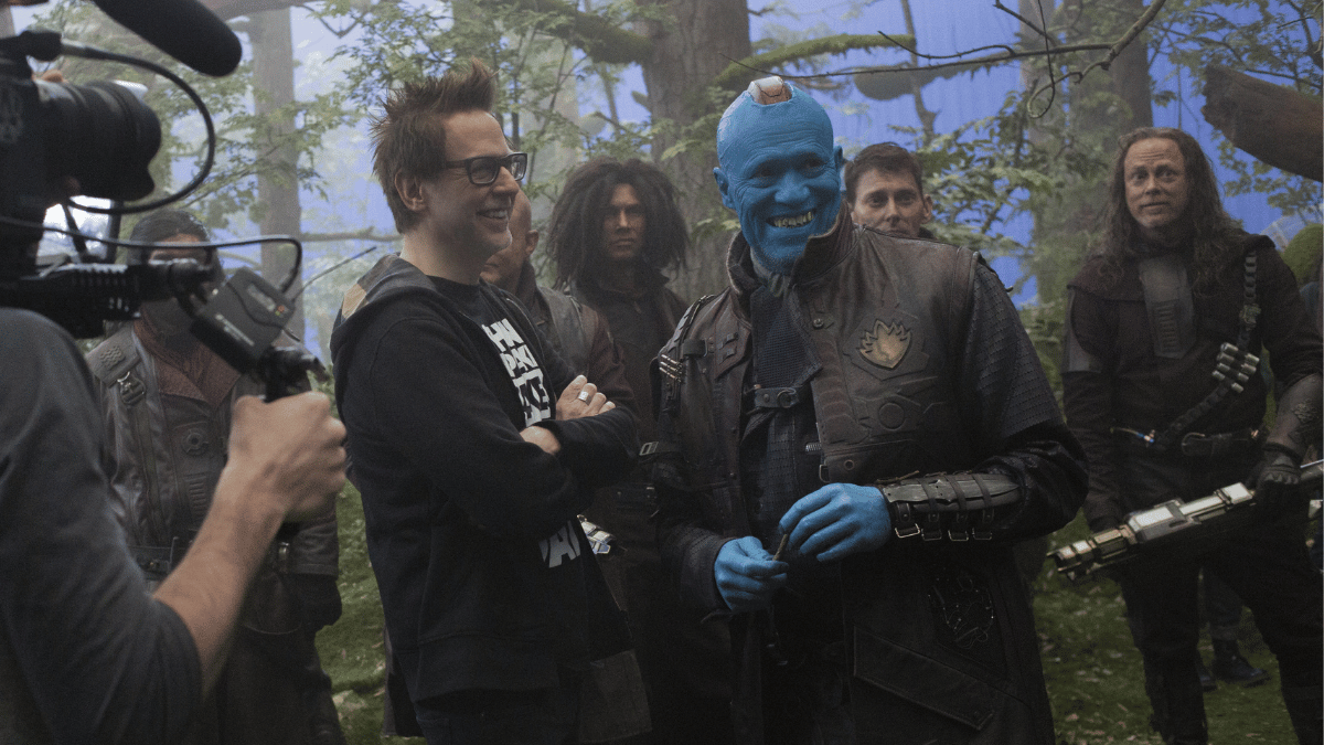 James Gunn with Michael Rooker on the set of 'Guardians of the Galaxy: Vol. 2'