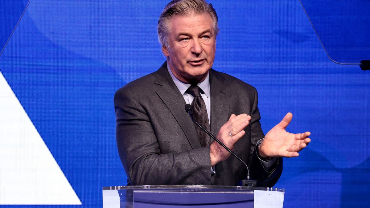 NEW YORK, NEW YORK - DECEMBER 09: Alec Baldwin speaks during the 2021 RFK Ripple Of Hope Gala at New York Hilton Midtown on December 09, 2021 in New York City. 