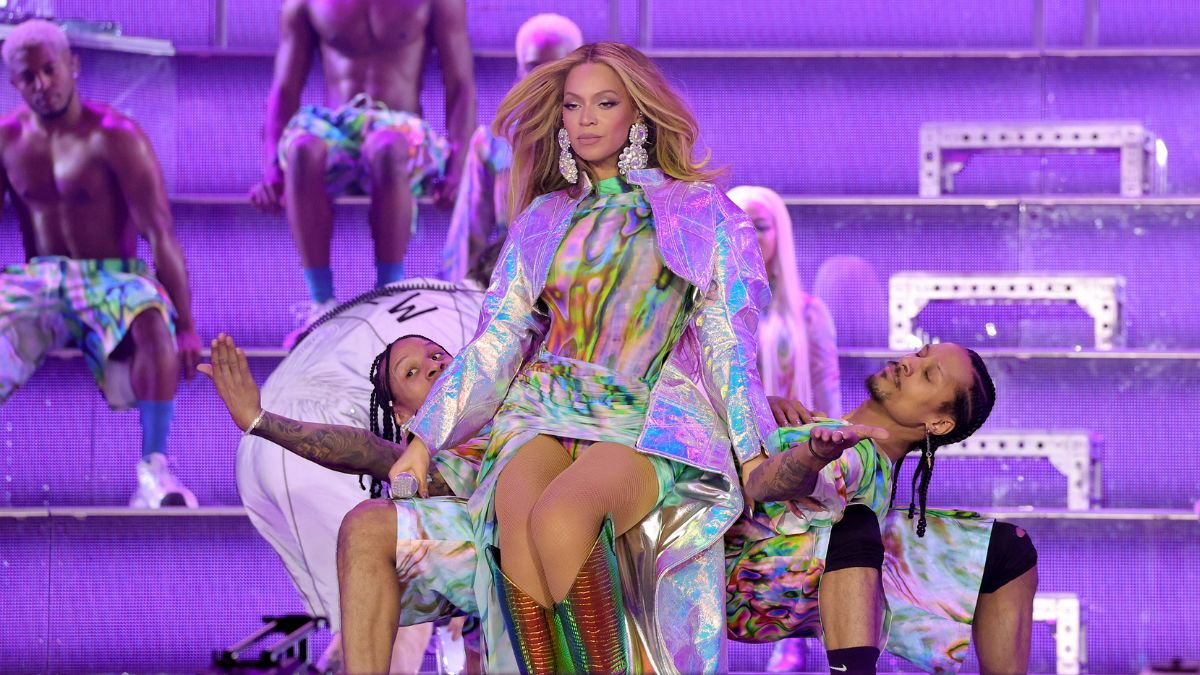 STOCKHOLM, SWEDEN - MAY 10: (Editorial Use Only) (Exclusive Coverage) Beyoncé performs onstage during the opening night of the “RENAISSANCE WORLD TOUR” at Friends Arena on May 10, 2023 in Stockholm, Sweden.