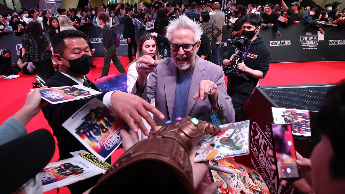 SEOUL, SOUTH KOREA - APRIL 19: Director James Gunn attends the Seoul premiere of "Guardians Of The Galaxy Vol.3" at Dongdaemun Design Plaza on April 19, 2023 in Seoul, South Korea.