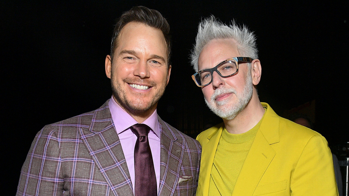 Chris Pratt and James Gunn attend the Guardians of the Galaxy Vol. 3 World Premiere at the Dolby Theatre in Hollywood, California on April 27, 2023