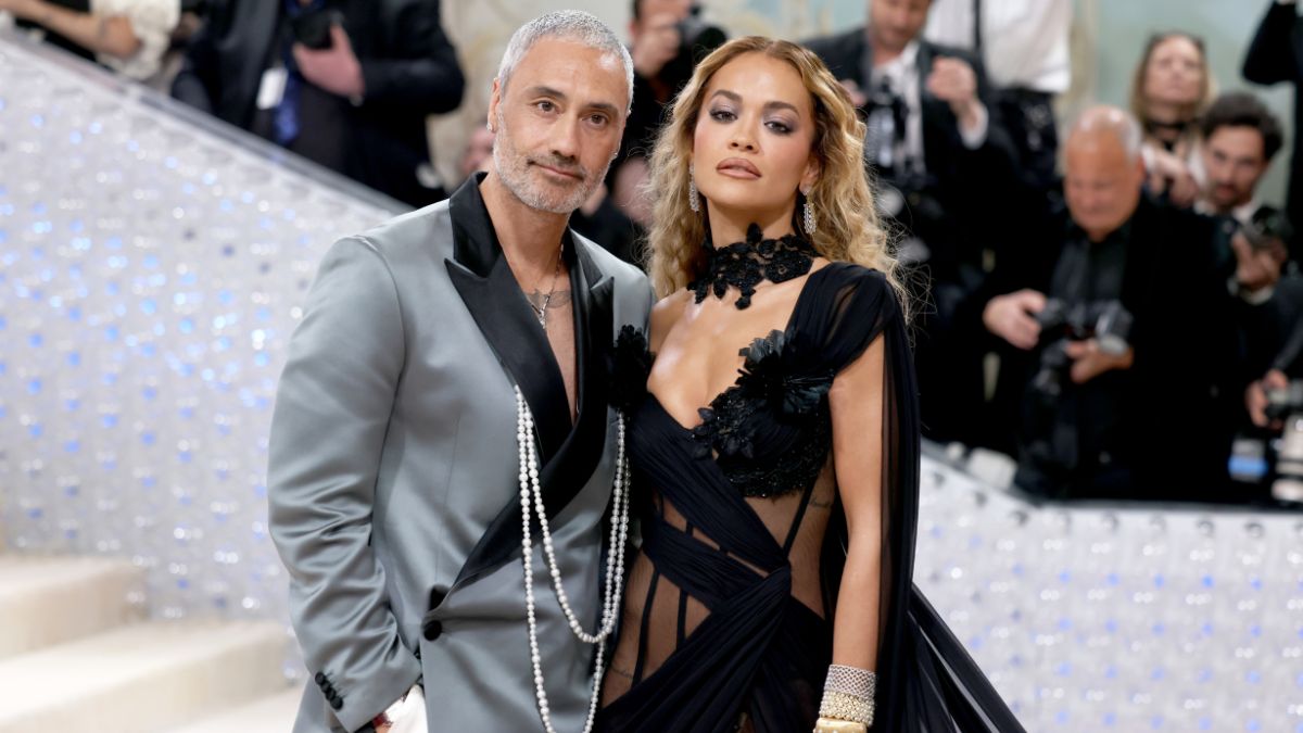 Taika Waiti and Rita Ora at the 2023 Met Gala Red Carpet