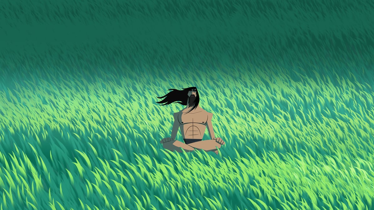 Jack meditating in the grass.